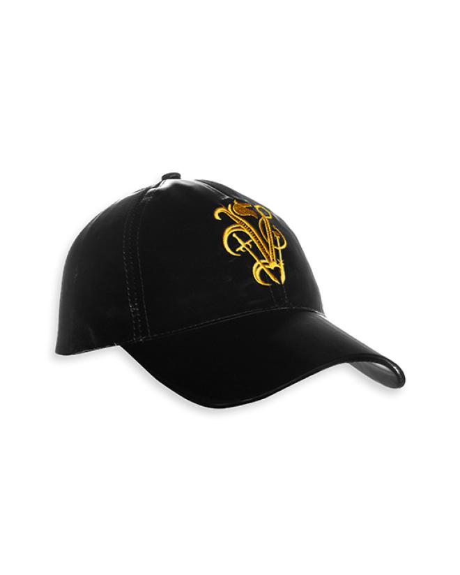 BLACK CAP WITH GOLD LOGO